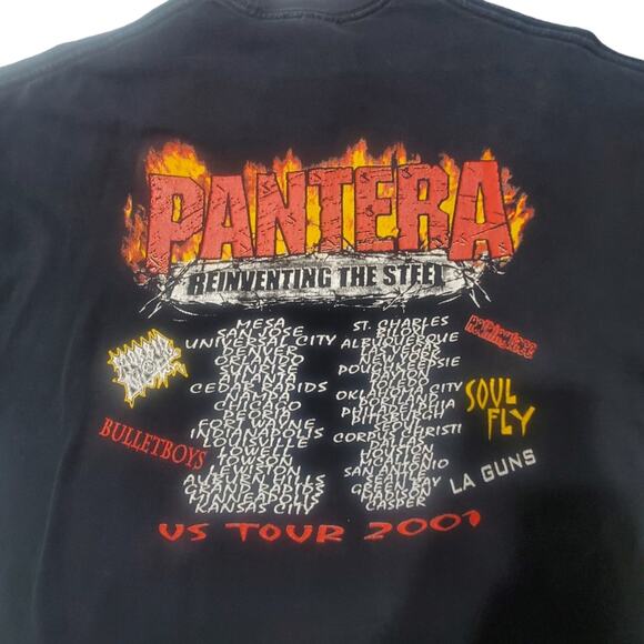 Vintage Pantera Morbid Angel Reinventing The Steel 2001 Tour Heavy Metal XL - Picture 3 of 6